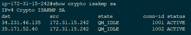 show crypto isakmp sa